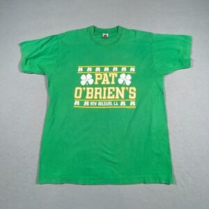 VTG St Patrick's Shirt Men Large Green Made in USA Single Stitch New Orleans 90s